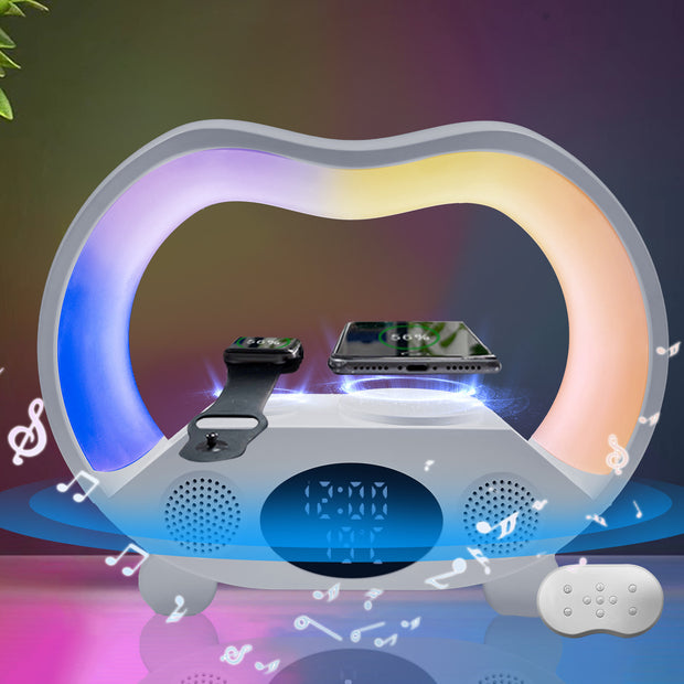 Bluetooth Speaker, Wireless Charger, Night Light & Remote Control"