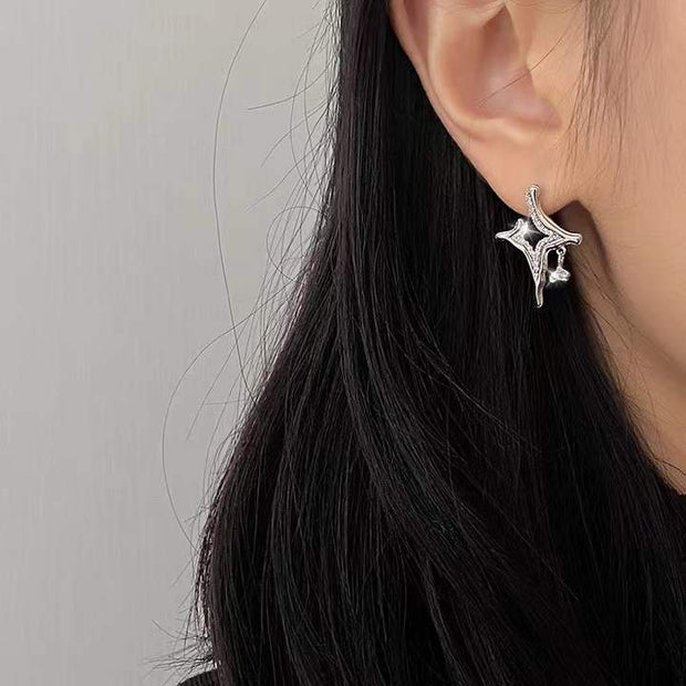 Elegant Sparkling Studs with Starry Design