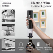 Electric Corkscrew with Foil Cutter for Effortless Wine Opening